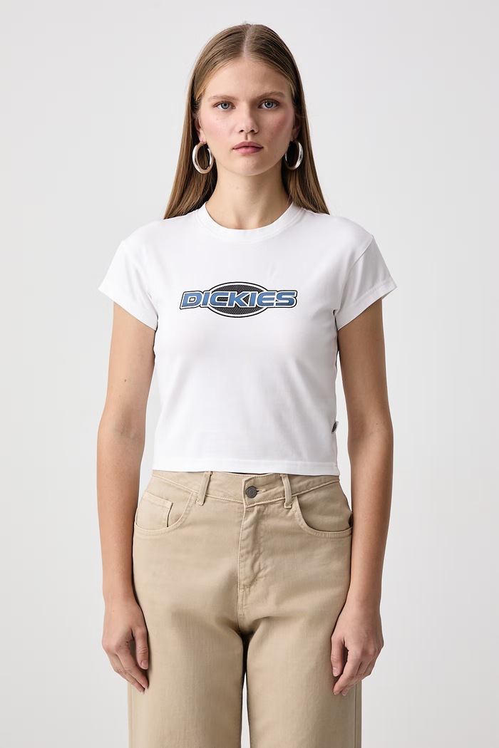 Dickies Majica za žene od pamuka s elastanom bijela DK0A8CHO0WH1
