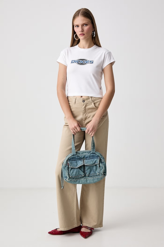 Dickies Majica za žene od pamuka s elastanom DK0A8CHO0WH1 bijela AW26