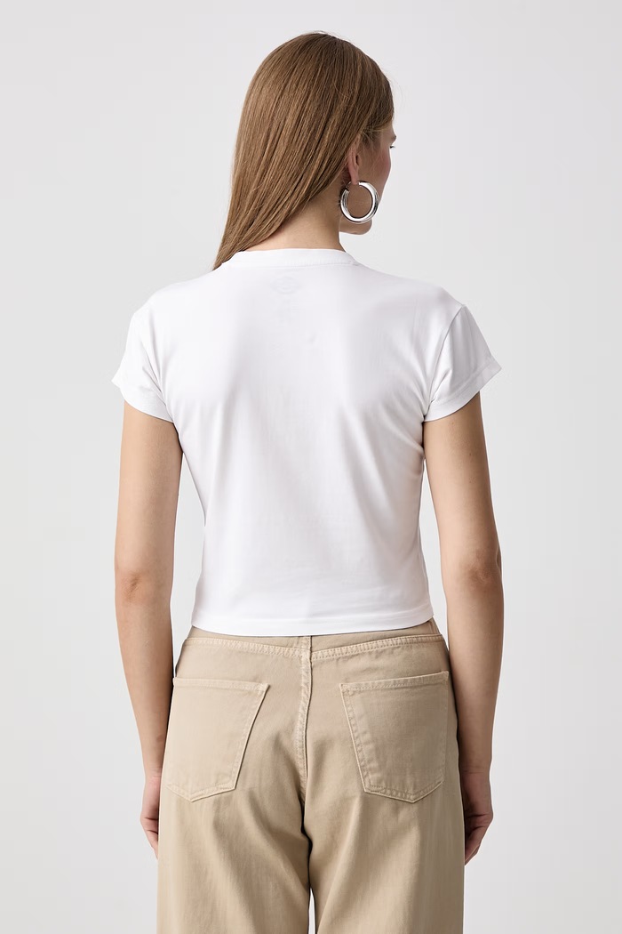 Odjeća Dickies Majica za žene od pamuka s elastanom DK0A8CHO0WH1 bijela