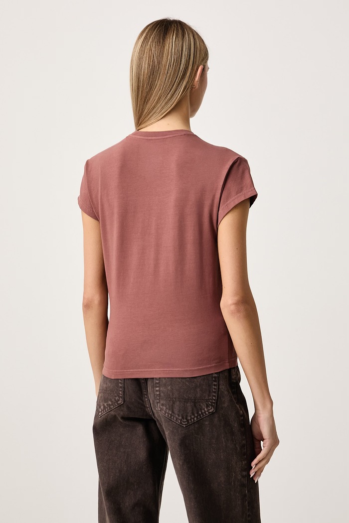 Odzież Dickies T-shirt damski bawełniany z elastanem DK0A89DRMR01 brązowy