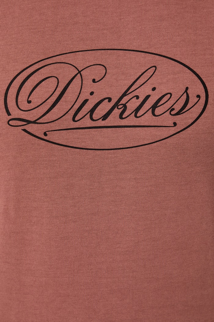 T-shirt damski bawełniany z elastanem Dickies brązowy DK0A89DRMR01