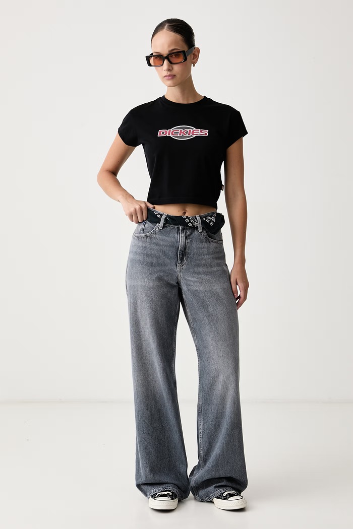 Dickies T-shirt damski bawełniany z elastanem DK0A8CHOBLK1 czarny AW26