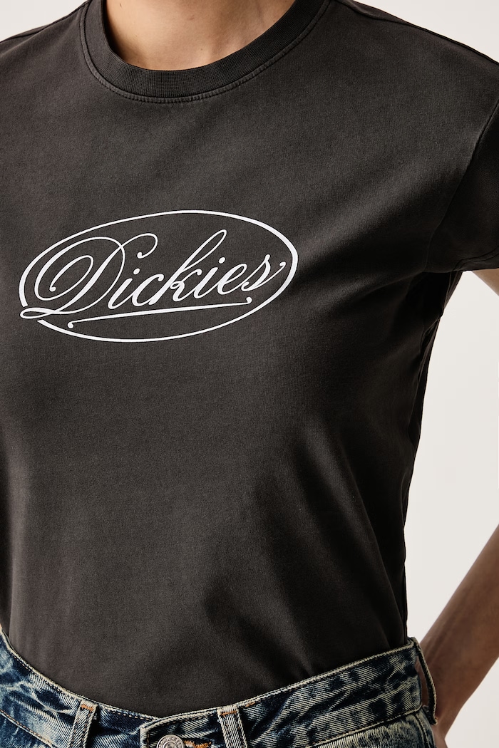 T-shirt damski z bawełną Dickies DK0A89DRBLK1 czarny