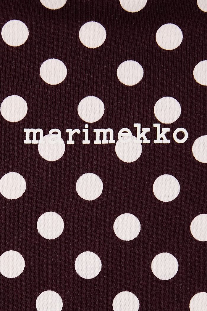 T-shirt damski bawełniany Marimekko bordowy 096216