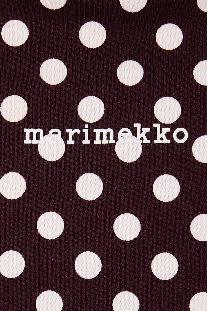 T-shirt damski bawełniany Marimekko bordowy 096216