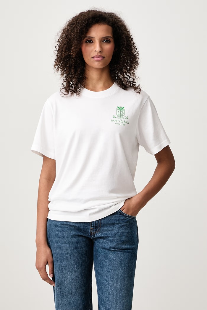 Odzież Sporty & Rich SRCC T-shirt bawełniany damski TO11983272WH01 biały