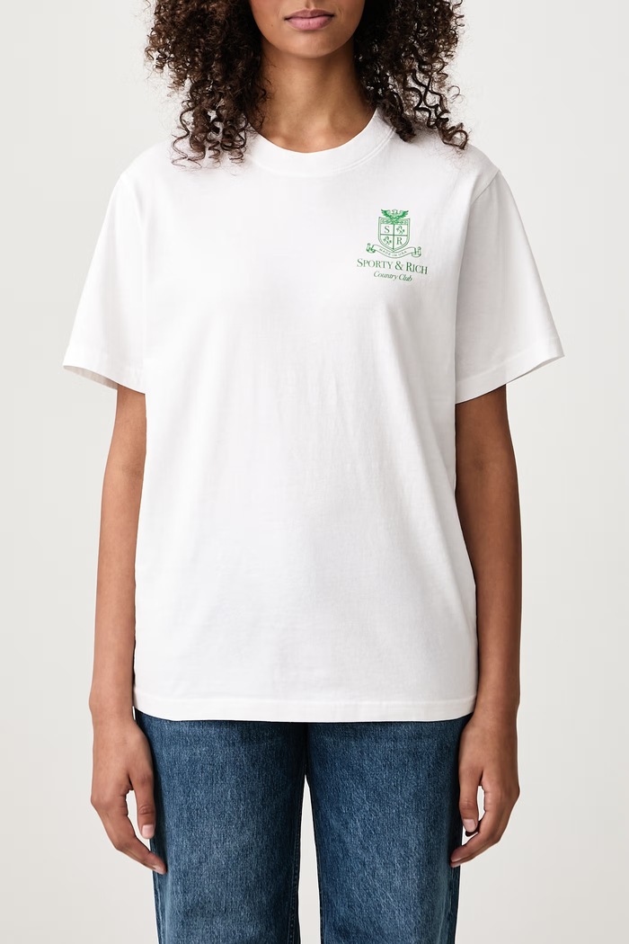SRCC T-shirt bawełniany damski Sporty & Rich biały TO11983272WH01