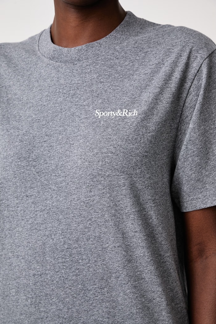 Sporty & Rich Serif Logo T-shirt bawełniany damski TO11984300GY34