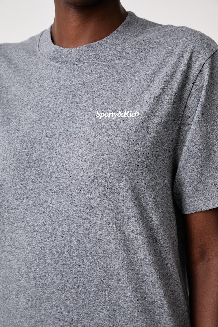 Sporty & Rich Serif Logo T-shirt bawełniany damski TO11984300GY34