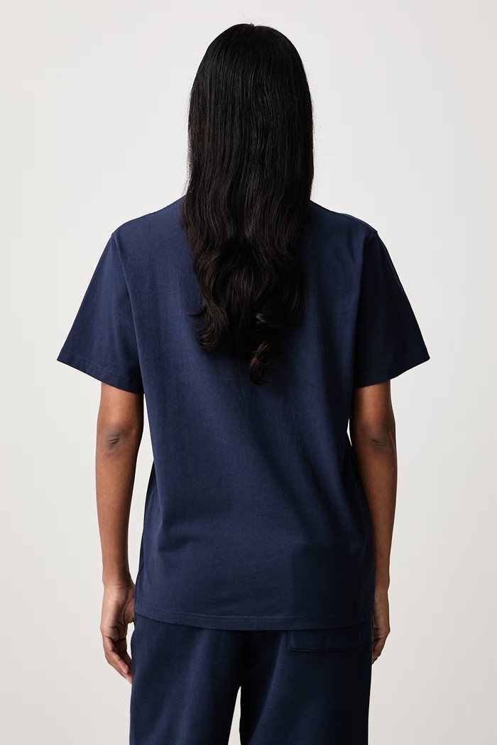 Odzież Sporty & Rich Serif Logo T-shirt bawełniany damski TO11984300BL106 granatowy