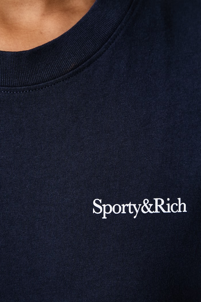 Sporty & Rich Serif Logo T-shirt bawełniany damski TO11984300BL106