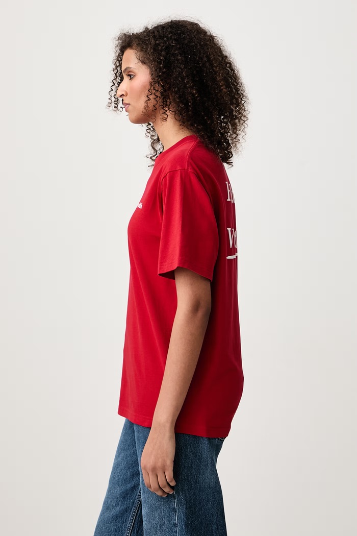 Health is Wealth T-shirt bawełniany damski Sporty & Rich TO11985300RE15 czerwony