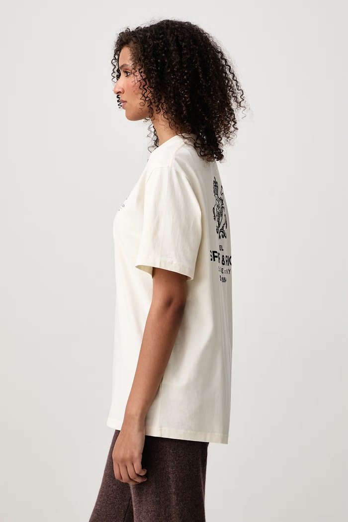SR Hotel T-shirt bawełniany damski Sporty & Rich TO11985276WH06 beżowy