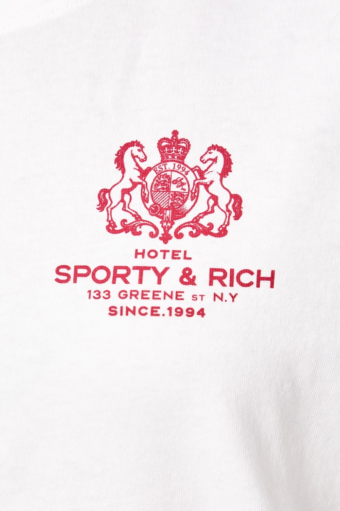 Sporty & Rich SR Hotel T-shirt bawełniany damski TO11985276WH01