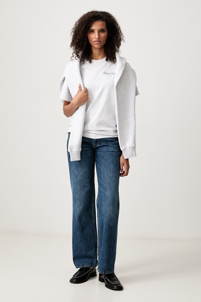 Sporty & Rich Club Script T-shirt damski TO11985274GY03 szary AW26