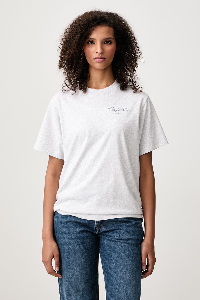 Odzież Sporty & Rich Club Script T-shirt damski TO11985274GY03 szary