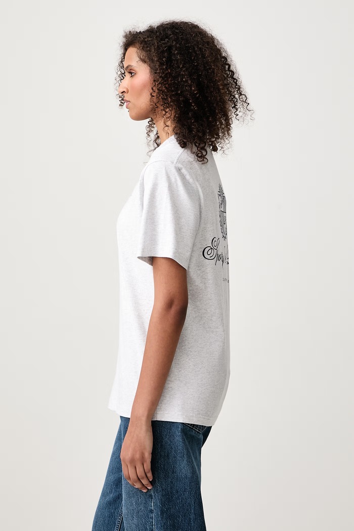 Club Script T-shirt damski Sporty & Rich TO11985274GY03 szary