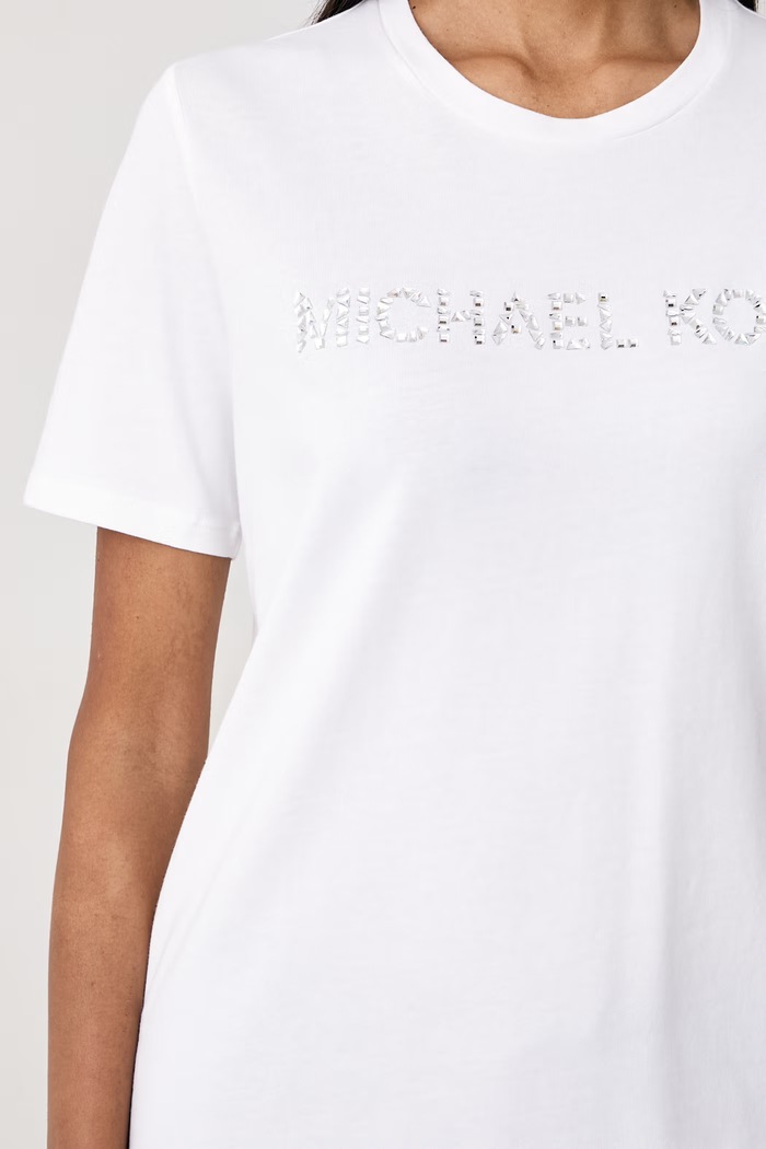 T-shirt damski bawełniany MICHAEL Michael Kors MF6528F97J biały