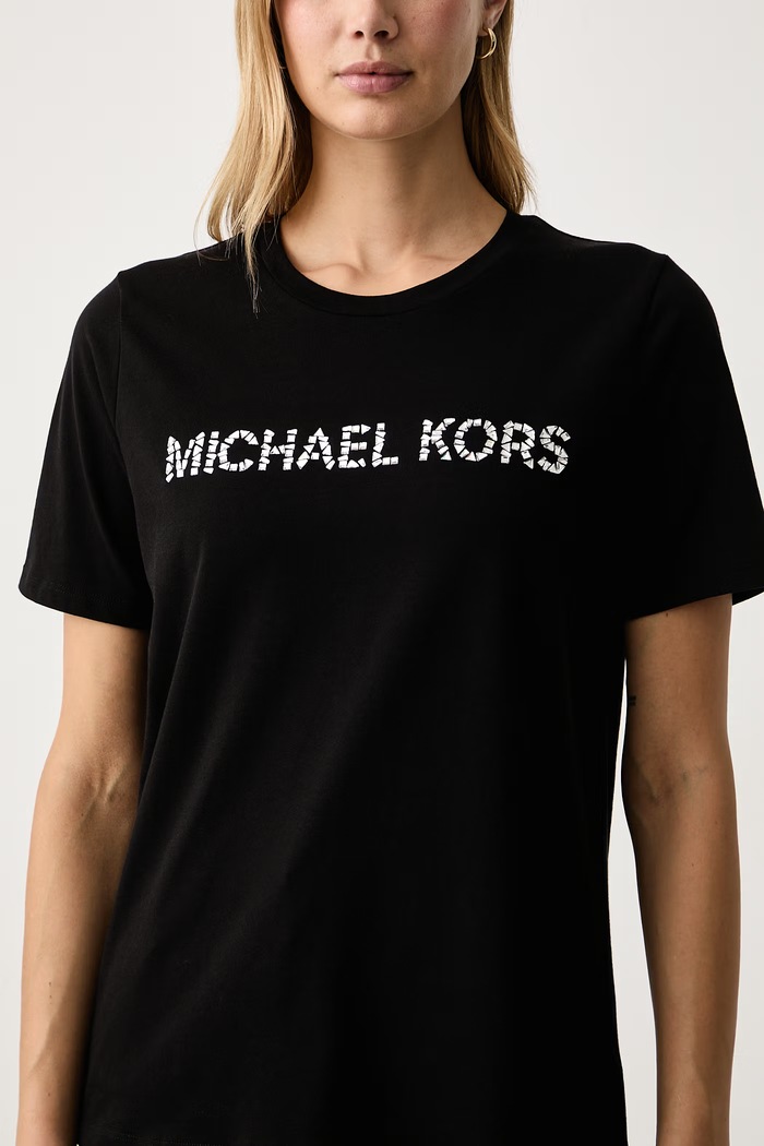 T-shirt damski bawełniany MICHAEL Michael Kors MF6528F97J czarny