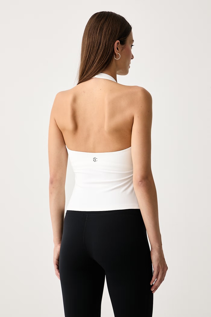 Odzież Le Privé Top damski HALTER TANK LP00749 biały