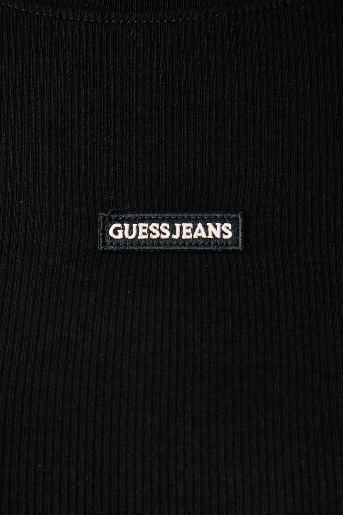 T-shirt damski bawełniany z elastanem Guess Jeans W6BP04.K5468 czarny