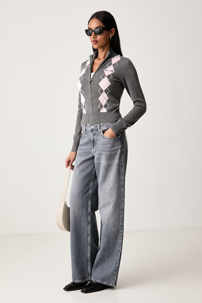 Guess Jeans Τοπ γυναικείο βαμβακερό με ελαστάν W6BP03.K5467 λευκό AW26