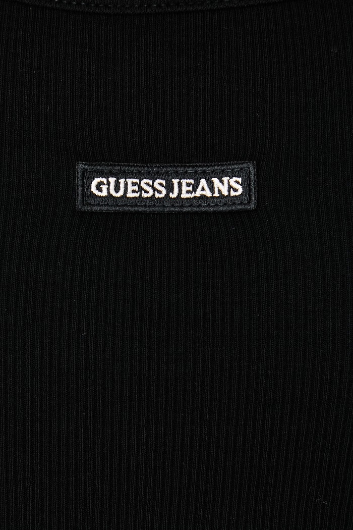 Top damski bawełniany z elastanem Guess Jeans czarny W6BP03.K5467