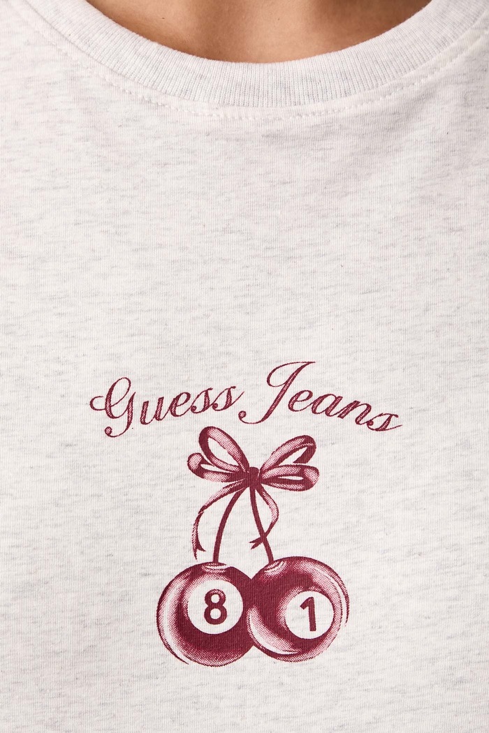 T-shirt damski bawełniany z elastanem Guess Jeans szary W6BI15.K5599