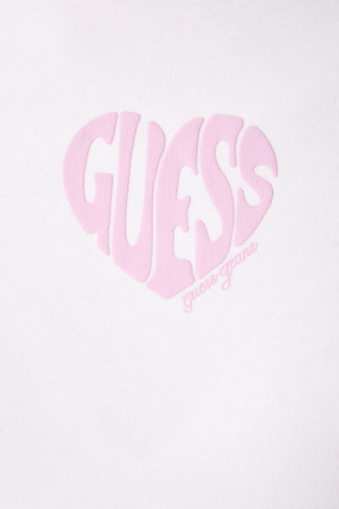 T-shirt damski bawełniany z elastanem Guess Jeans W6BI13.K5597 biały