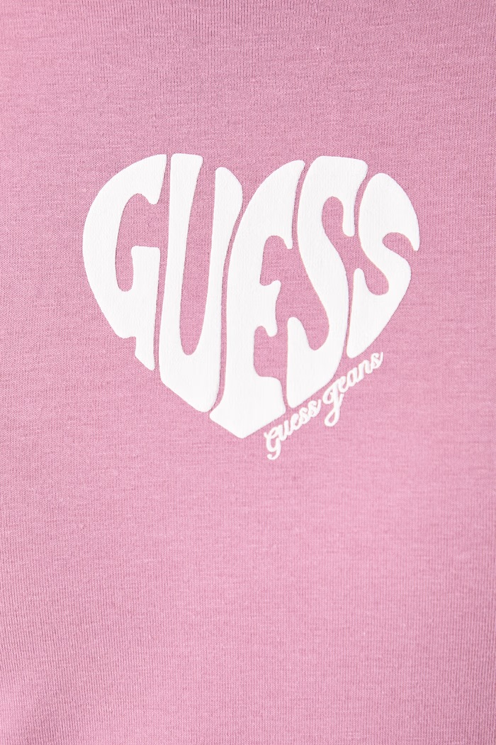 T-shirt damski bawełniany z elastanem Guess Jeans W6BI13.K5597 różowy