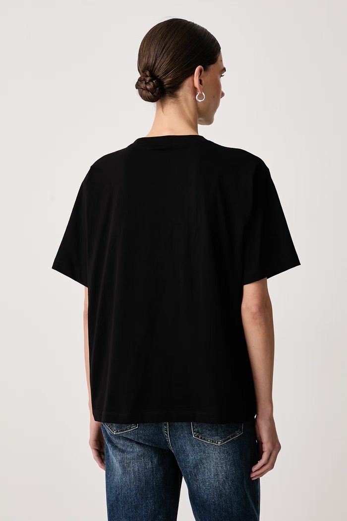 Guess Jeans T-shirt damski bawełniany W6BI10.K5407 czarny AW26