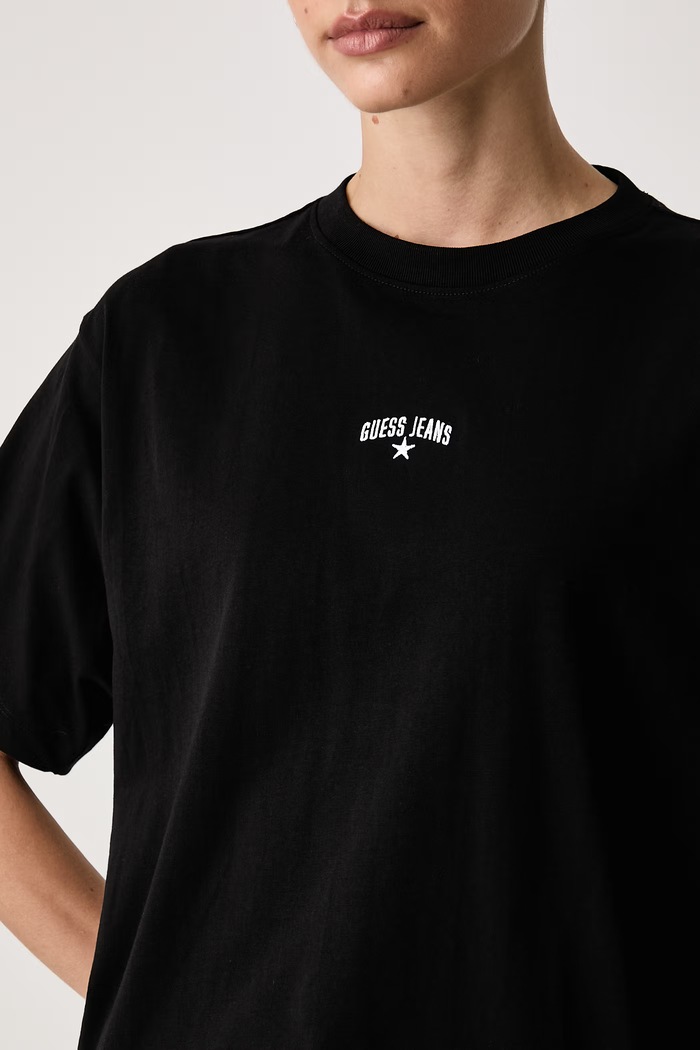 Odzież Guess Jeans T-shirt damski bawełniany W6BI10.K5407 czarny