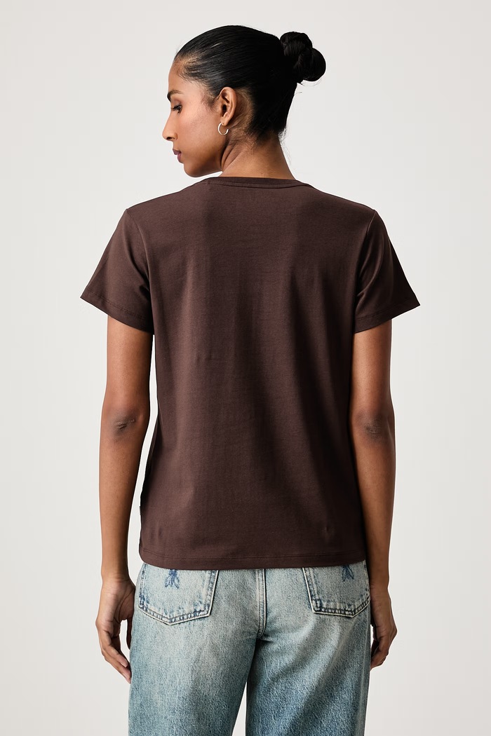 Odzież Guess Jeans T-shirt damski z bawełną W6BI09.K5310 brązowy