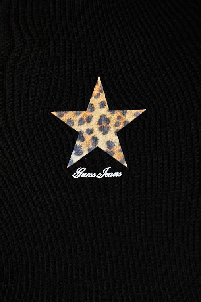 T-shirt damski bawełniany z elastanem Guess Jeans czarny W6BI05.K5301