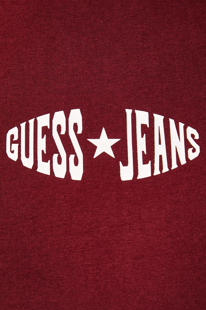 Tricou pentru femei cu bumbac Guess Jeans W6BI03.K5295 burgundia