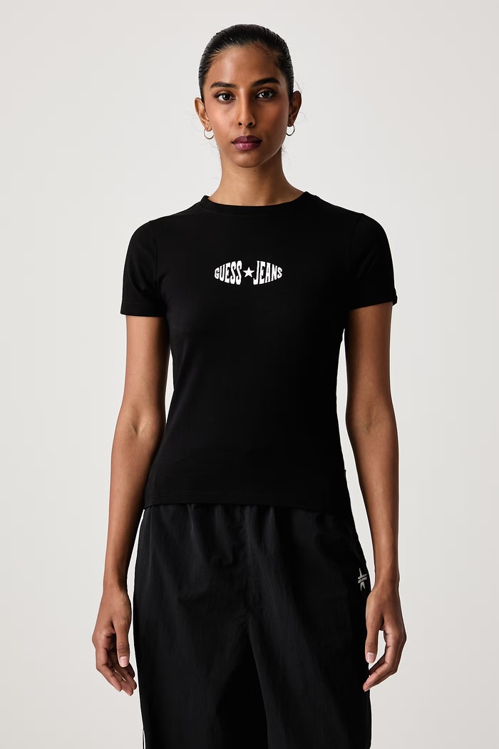 Guess Jeans T-shirt damski z bawełną czarny W6BI03.K5295