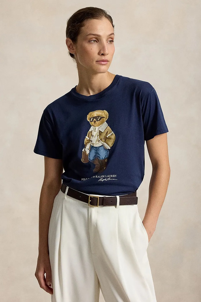 Polo Ralph Lauren T-shirt damski bawełniany granatowy 211B23863