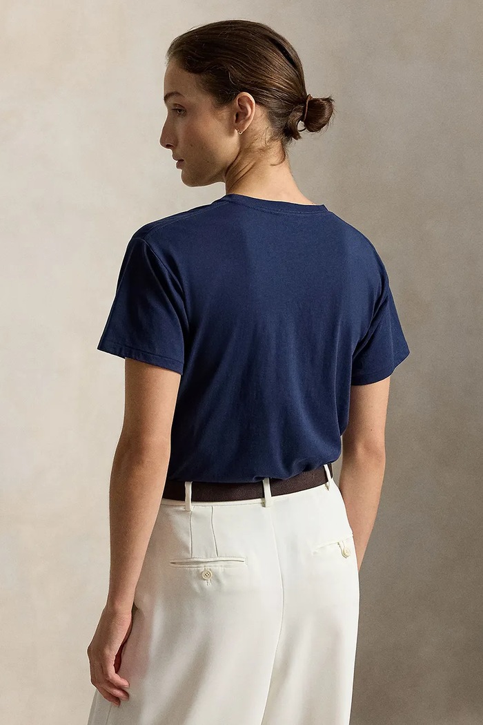 Polo Ralph Lauren T-shirt damski bawełniany 211B23863 granatowy AW26