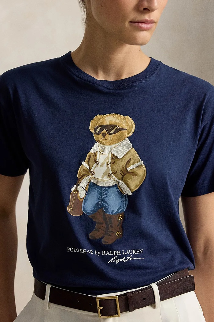 T-shirt damski bawełniany Polo Ralph Lauren 211B23863 granatowy