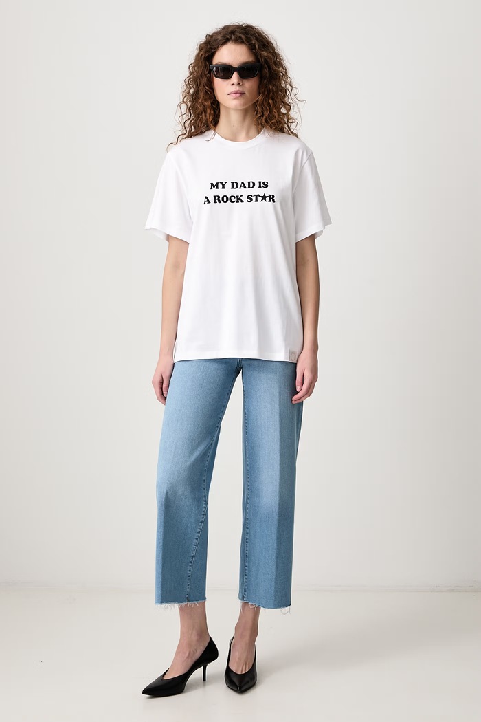 Stella McCartney T-shirt bawełniany damski 6J01583SQB15 biały AW26