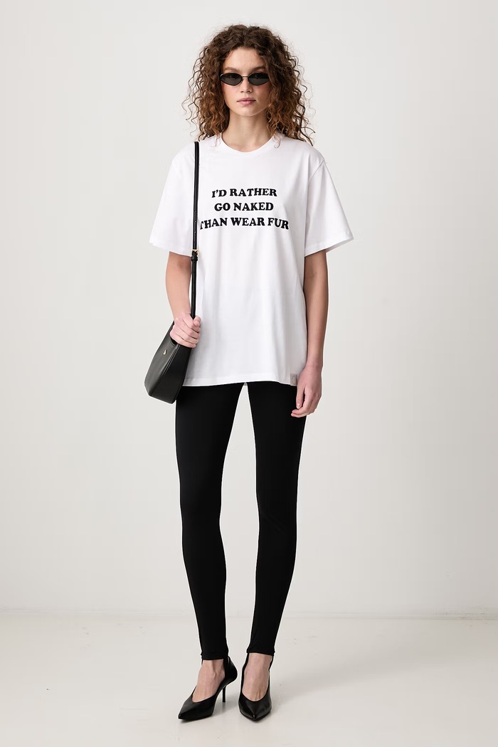 Stella McCartney T-shirt bawełniany damski 6J01583SQB01 biały AW26
