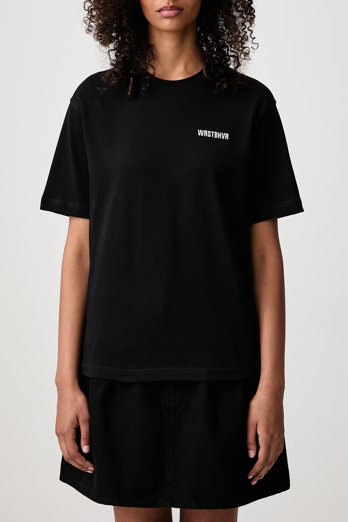LORO T-shirt bawełniany damski WRSTBHVR czarny U1026TT.U
