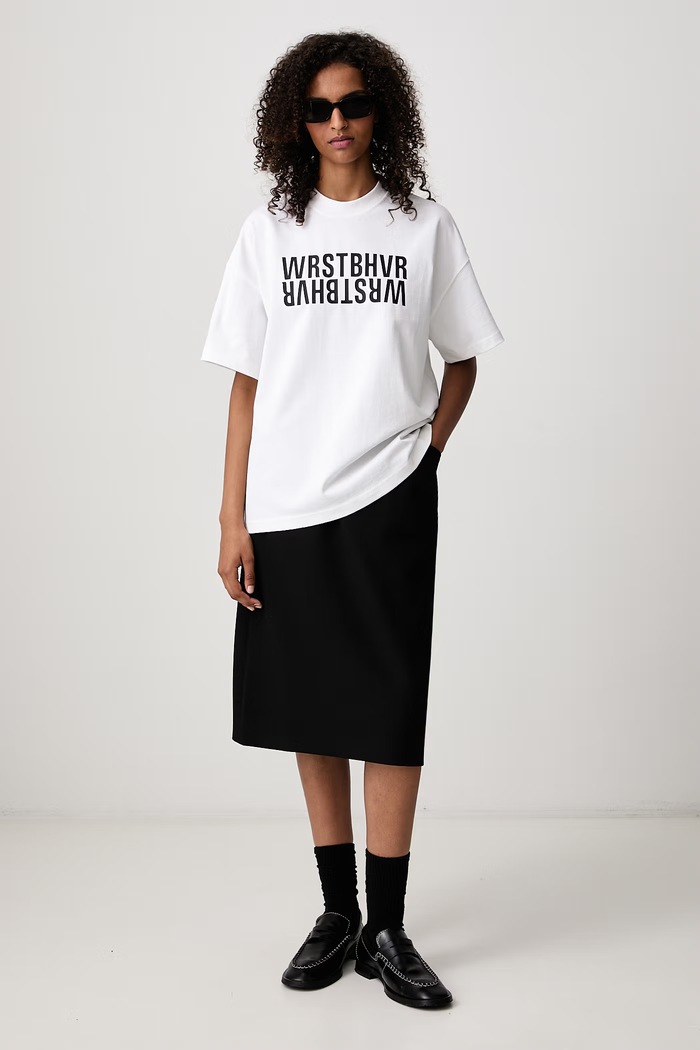 WRSTBHVR RASMUS V2 T-shirt bawełniany damski U1026TT.R biały AW26
