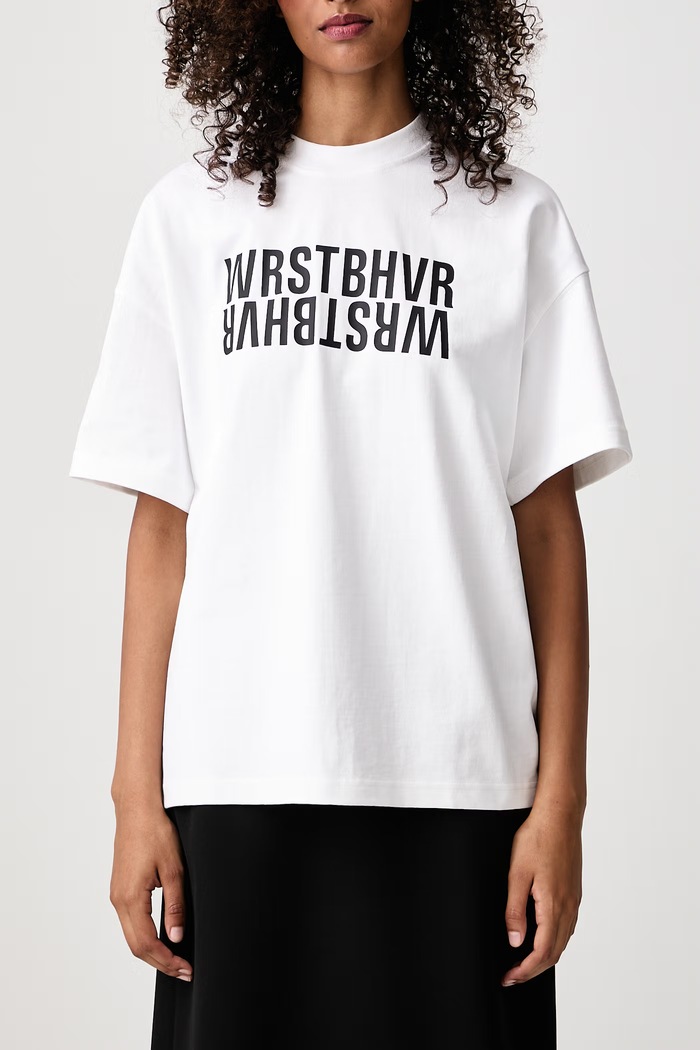 RASMUS V2 T-shirt bawełniany damski WRSTBHVR biały U1026TT.R