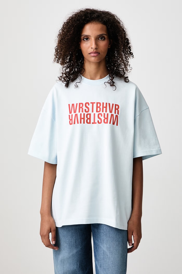 WRSTBHVR RASMUS V2 T-shirt bawełniany damski niebieski U1026TT.R
