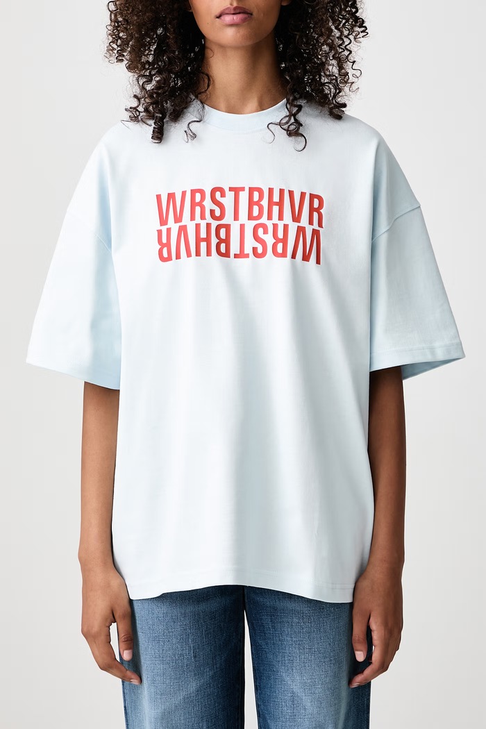 RASMUS V2 T-shirt bawełniany damski WRSTBHVR niebieski U1026TT.R