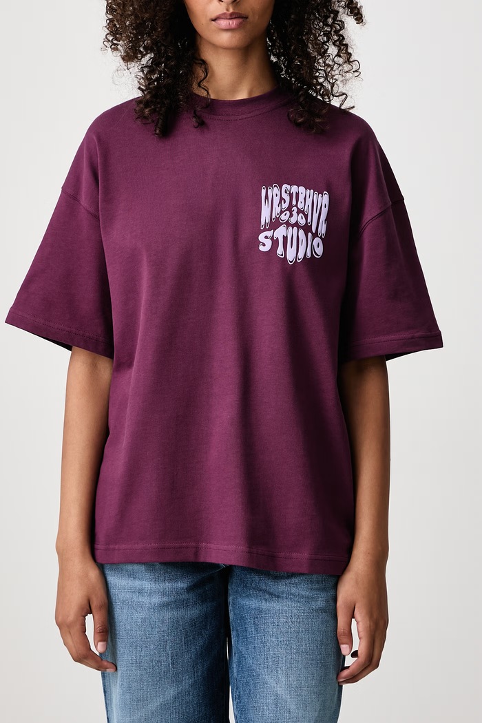 FLYNN V2 T-shirt bawełniany damski WRSTBHVR fioletowy U1026TT.F