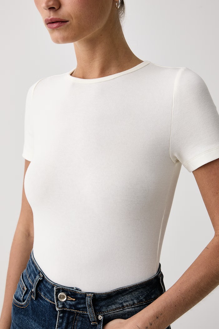 T-shirt damski z wiskozą Eleh beżowy EFW260041