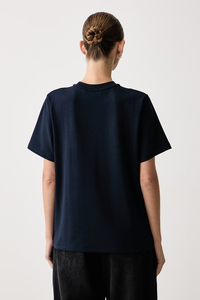 Odzież Eleh T-shirt basic damski z modalem EFW260244 granatowy