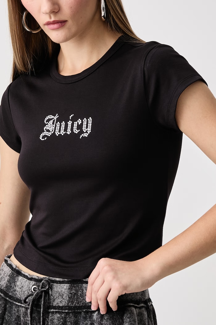 Tričko dámske s viskózou OLD GOTHIC JUICY BABY Juicy Couture JCWCT226326 čierna